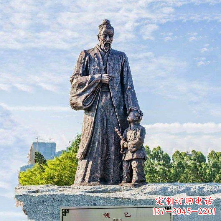 运城纯铜钱乙雕像-公园园林历史名人雕塑