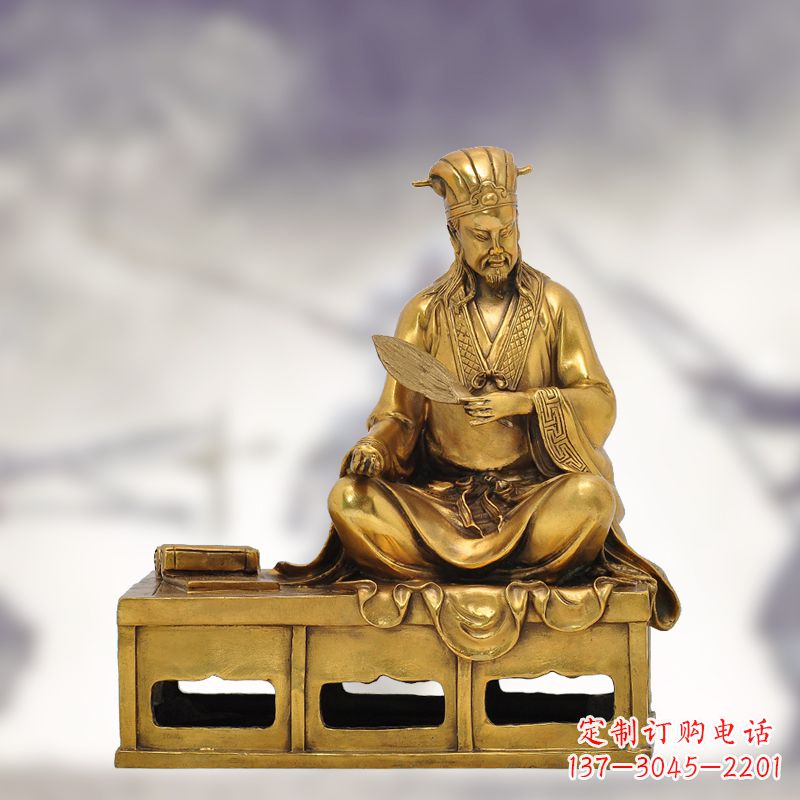 运城纯铜诸葛亮雕塑