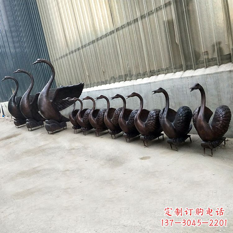 运城纯铜铸造喷水天鹅