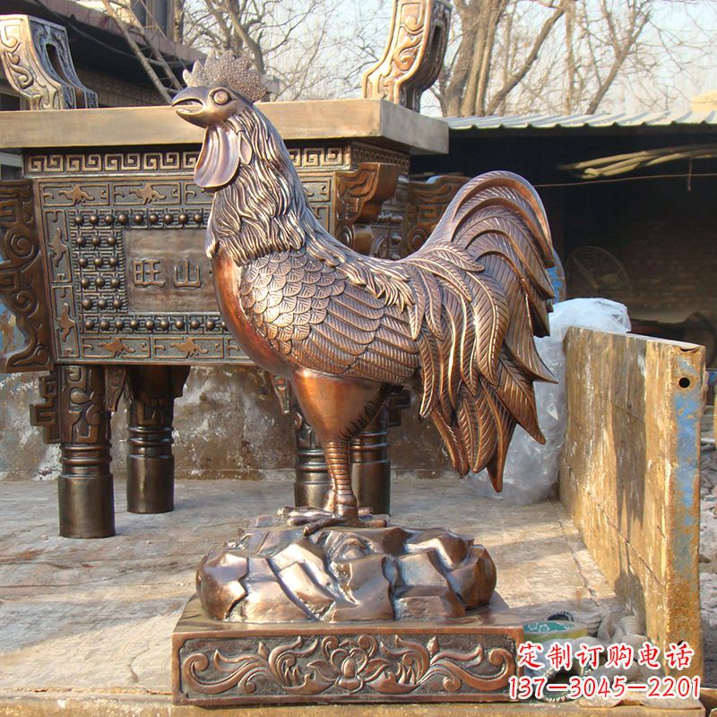 运城纯铜铸造生肖鸡雕塑摆件