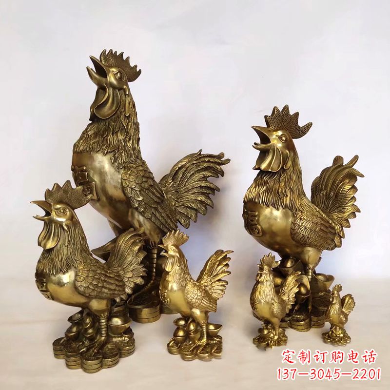 运城纯铜抓钱鸡雕塑