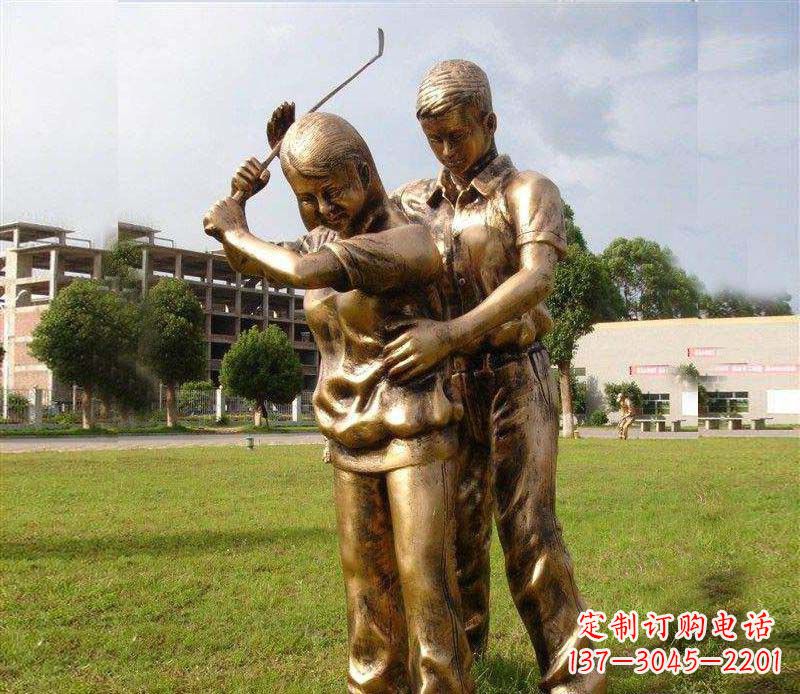 运城打保龄球人物铜雕