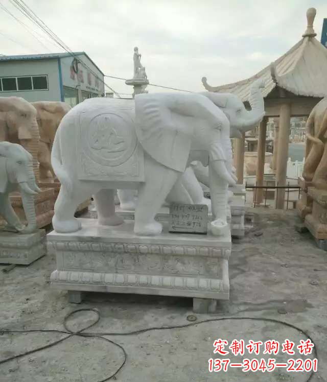 运城大理石大象动物雕塑