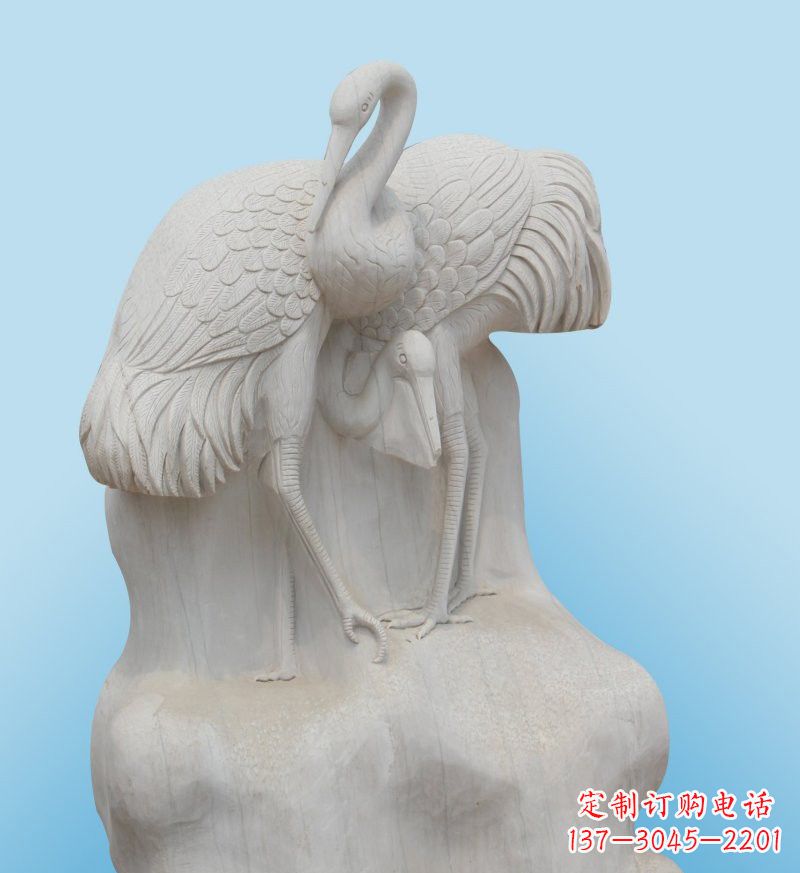 运城大理石丹顶鹤石雕
