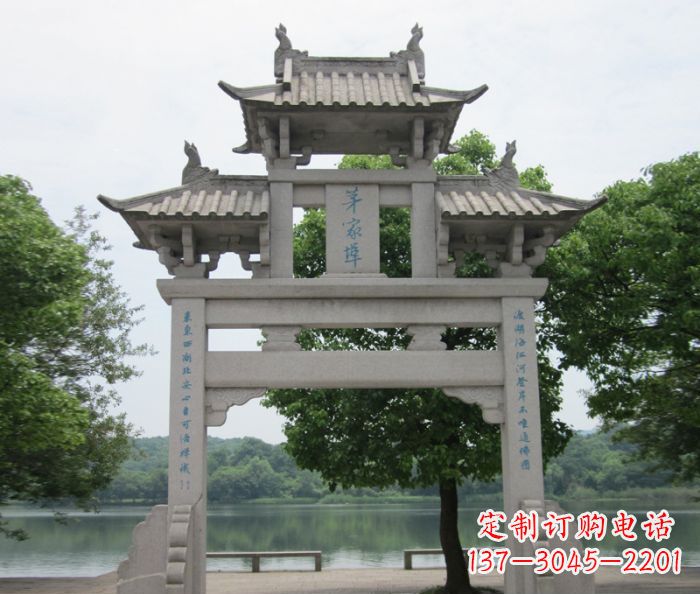 运城大理石单门石雕牌楼