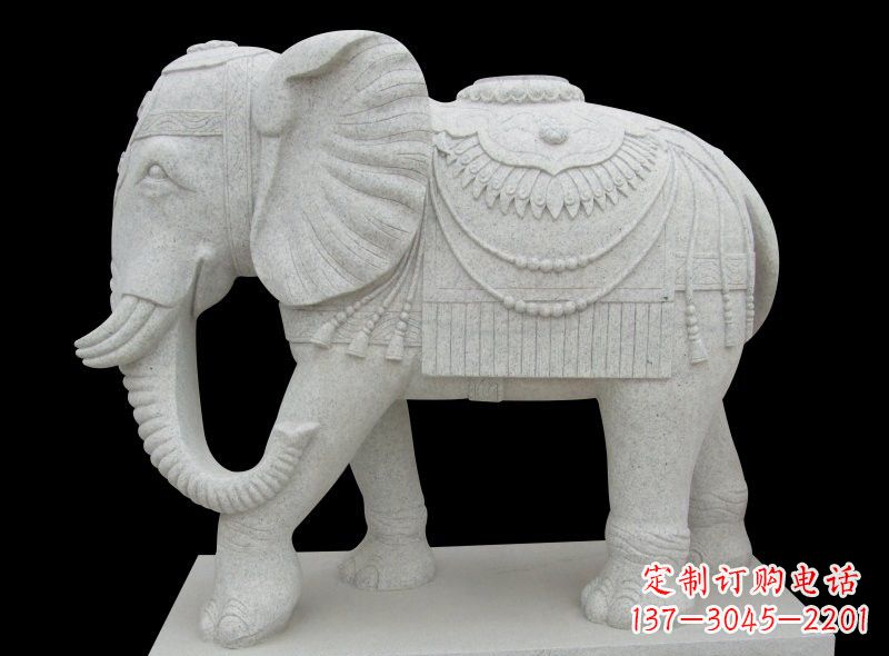运城大理石雕刻大象 (2)