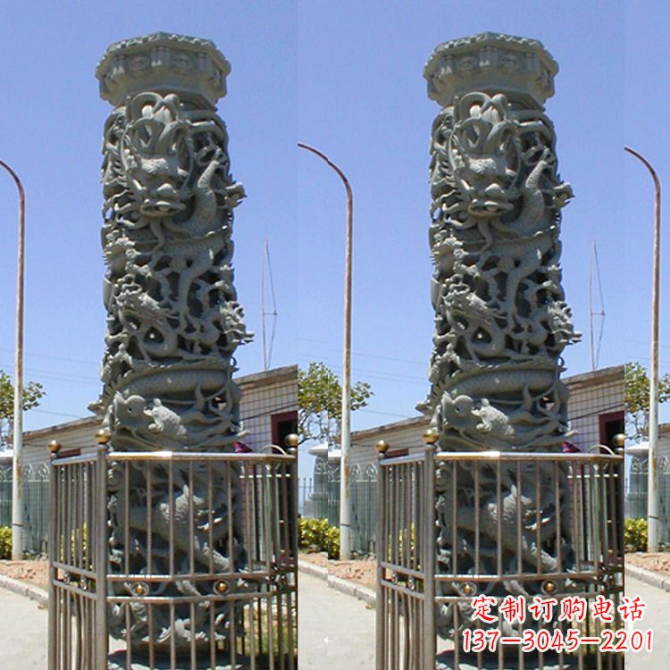 运城大理石雕刻龙柱