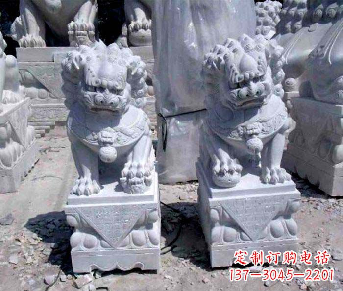 运城大理石仿古石狮子 (2)