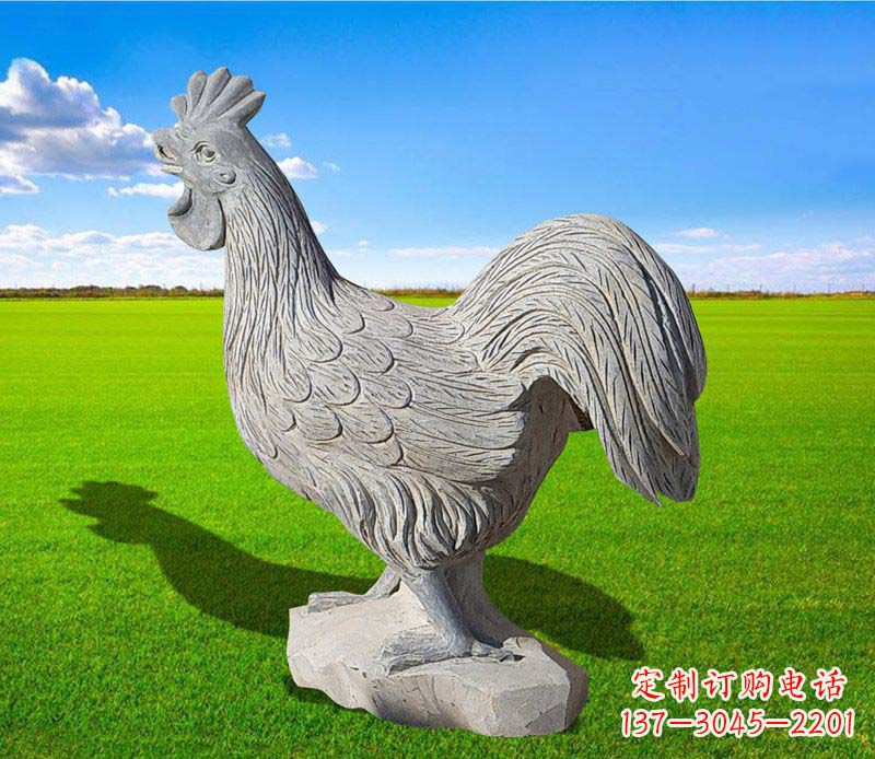 运城大理石公鸡公园动物石雕