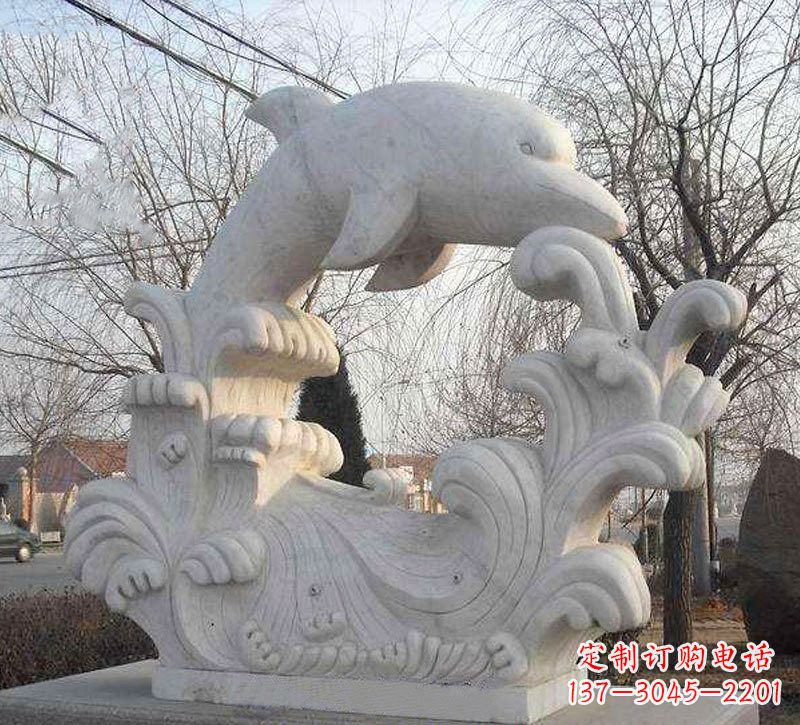 运城大理石公园景观海豚浪花