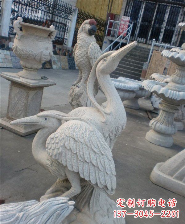 运城中领雕塑仙鹤石雕