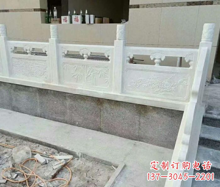 运城大理石国旗台石雕栏板 (3)