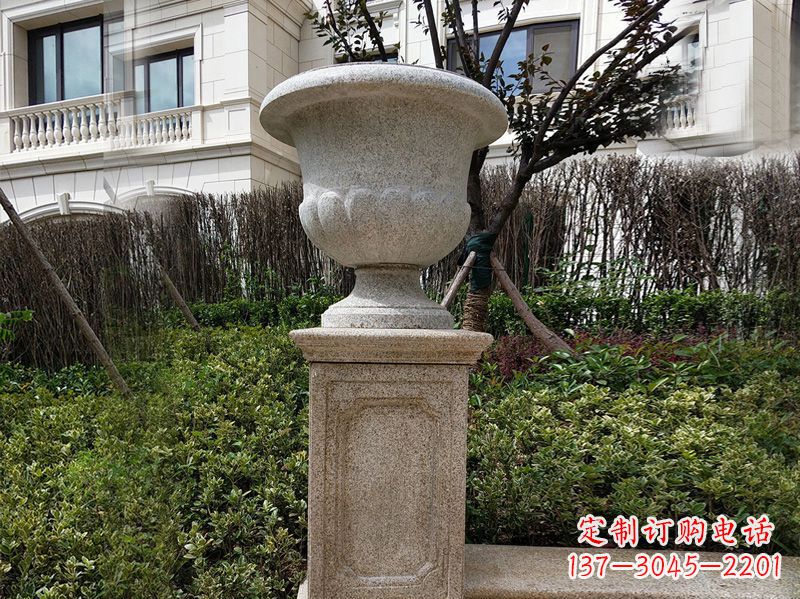 运城大理石花钵小区花盆石雕