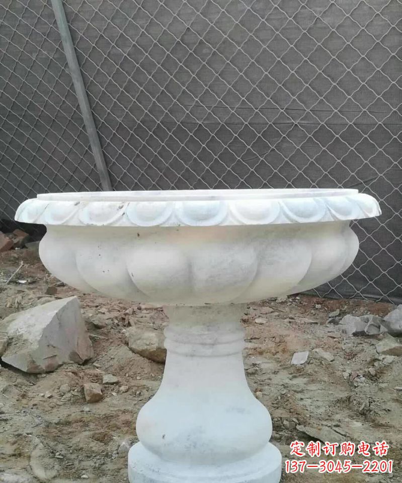 运城大理石花盆雕塑 1