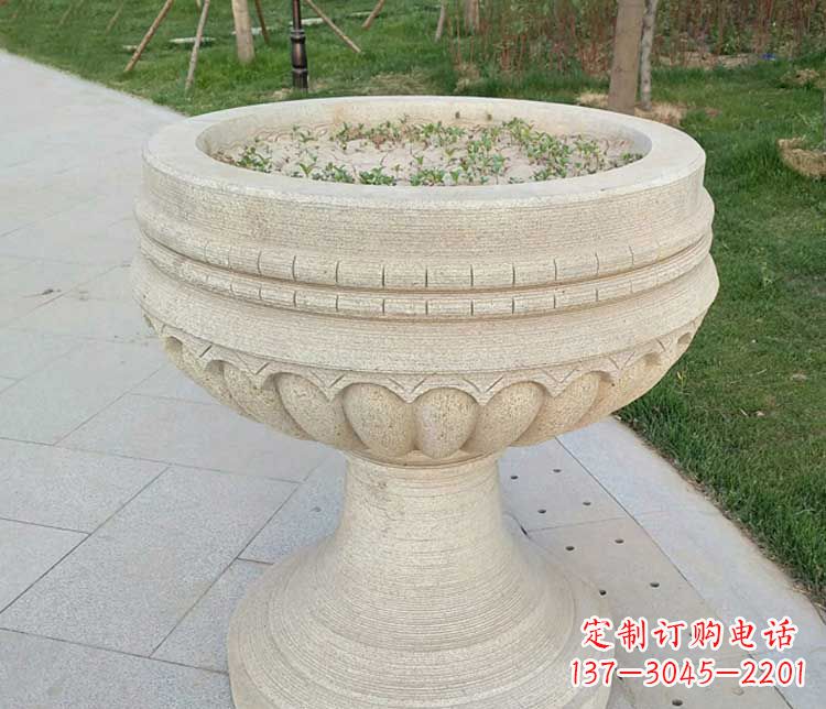 运城大理石花盆公园石雕 (2)