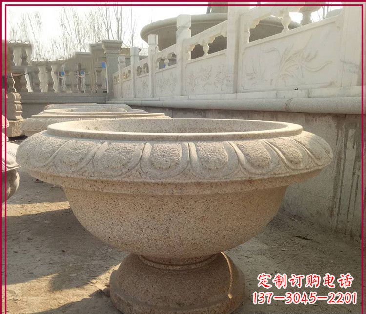 运城大理石花盆公园石雕