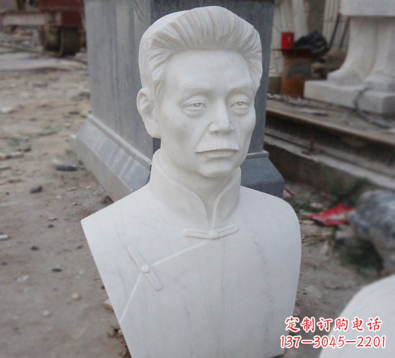 运城大理石近代名人鲁迅头像雕塑
