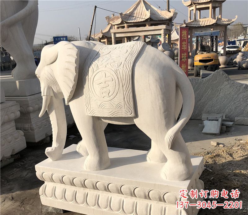 运城大理石卷鼻如意大象