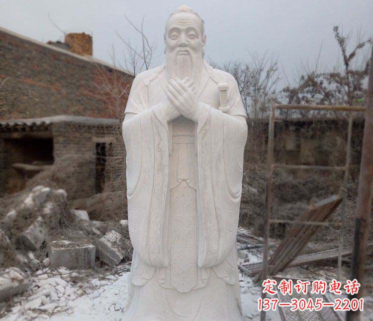 运城大理石孔子行教像古代名人石雕