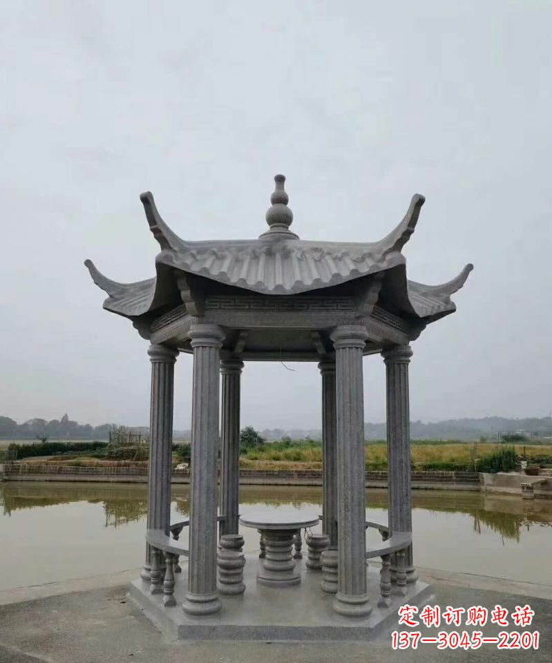 运城大理石凉亭石雕塑，优雅经典无双