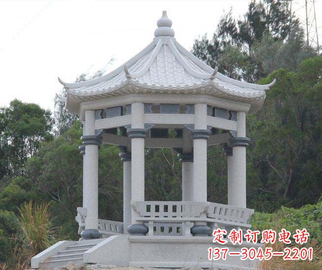 运城大理石六角石雕凉亭
