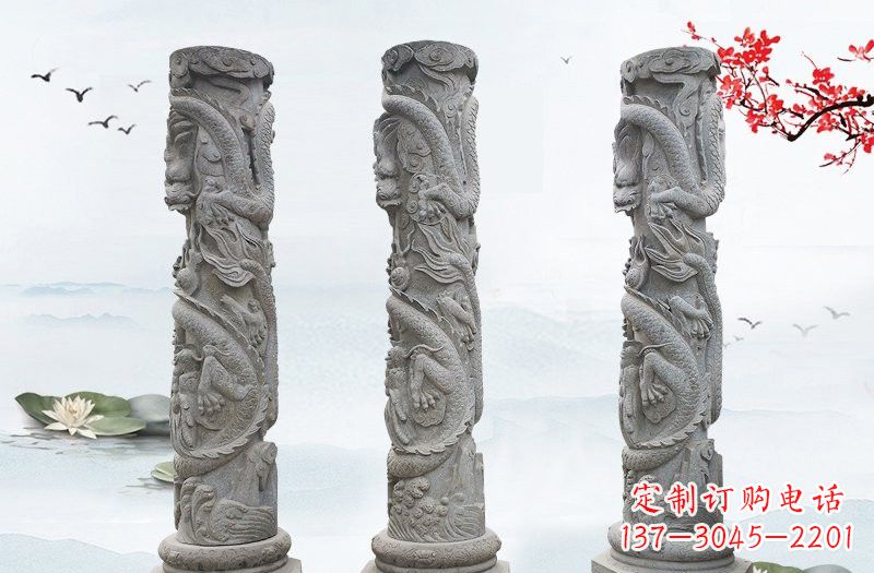 运城大理石龙柱雕塑