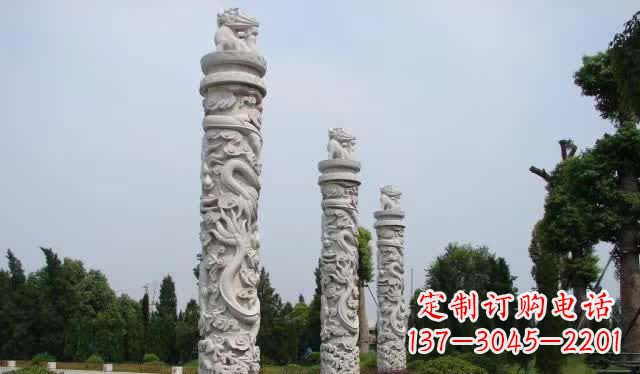 运城大理石龙柱雕塑1
