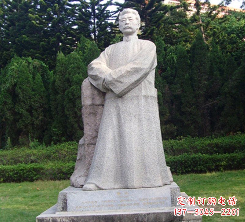 运城大理石鲁迅站像石雕