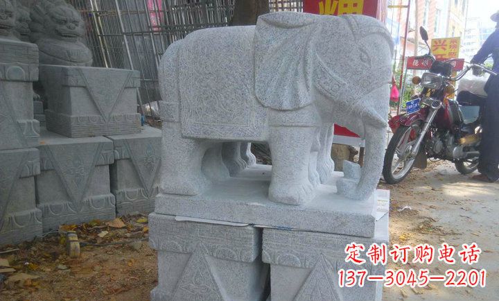 运城大理石门口大象招财镇宅石雕