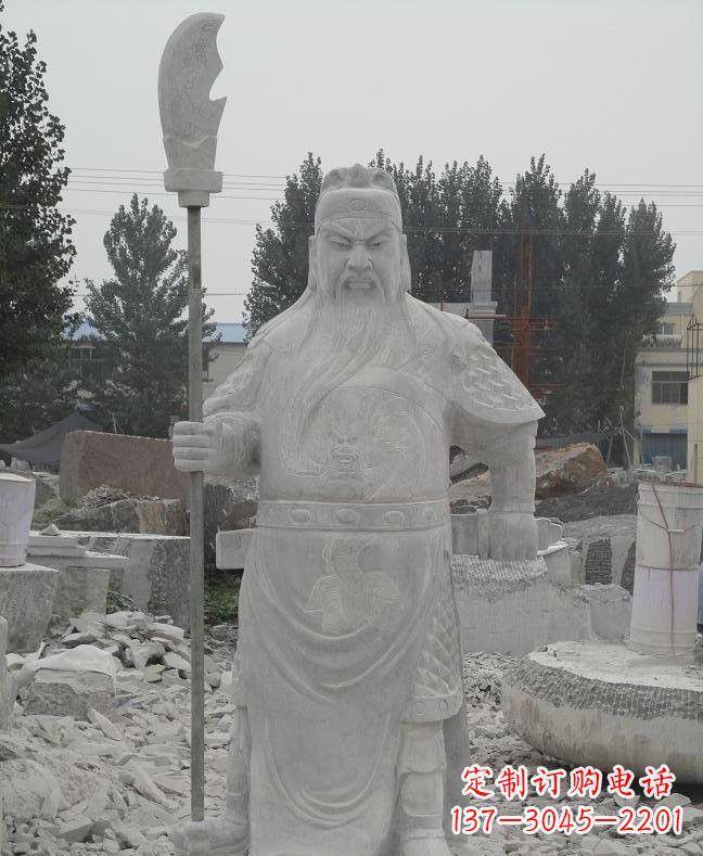 运城大理石拿刀关公雕塑