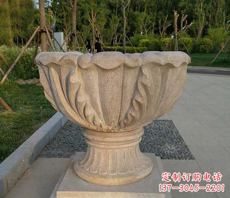 运城大理石欧式花钵小区花盆石雕