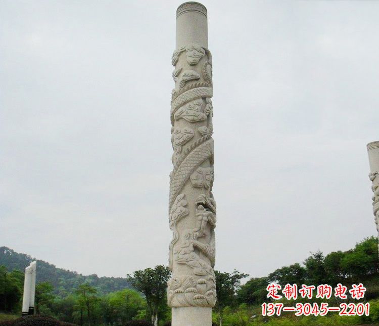 运城大理石盘龙柱广场文化柱石雕