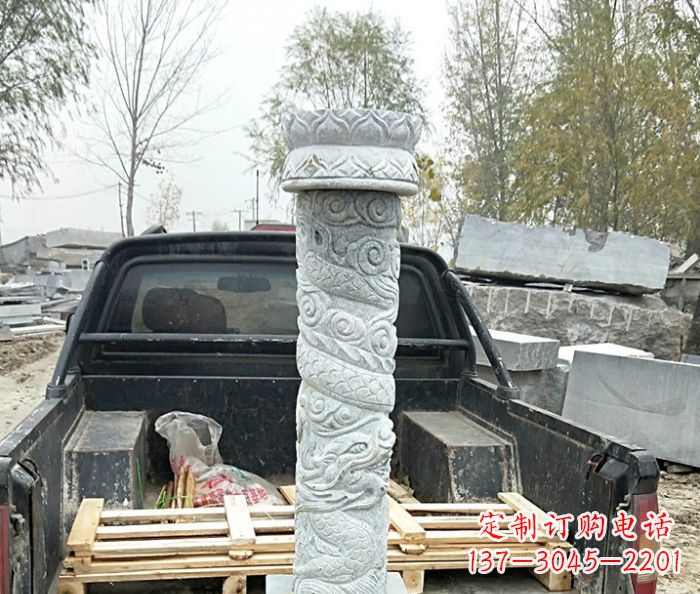 运城大理石盘龙柱石雕