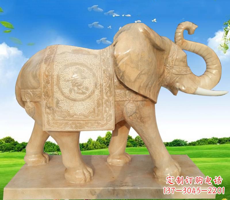 运城大理石喷水动物大象