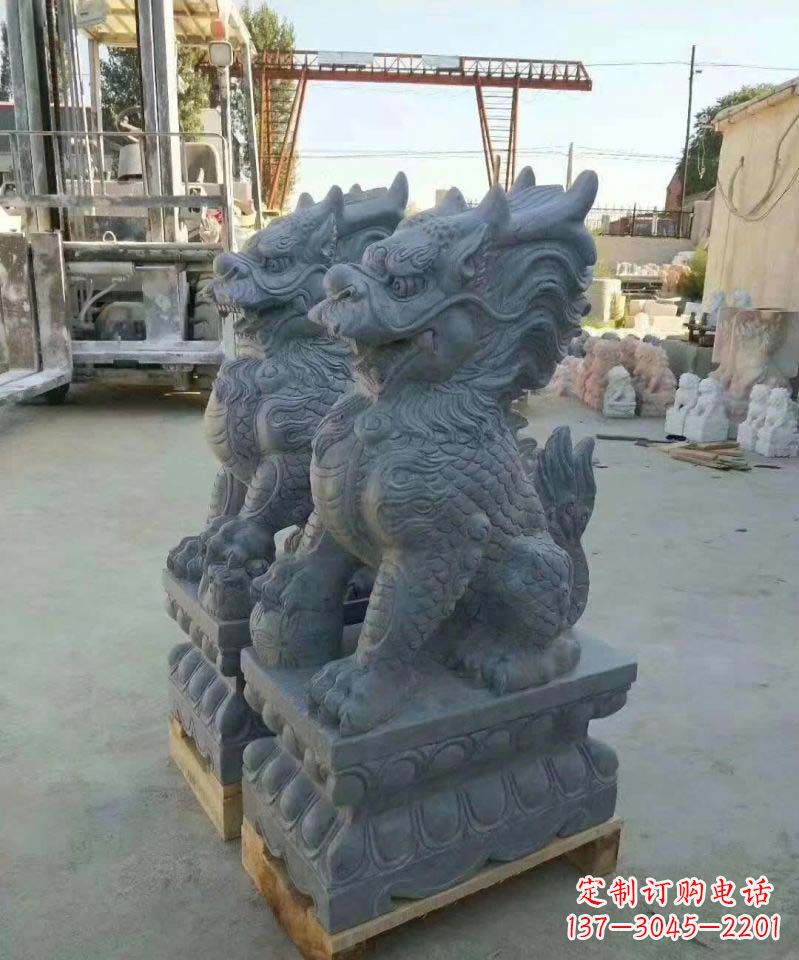 运城大理石麒麟雕塑 (2)
