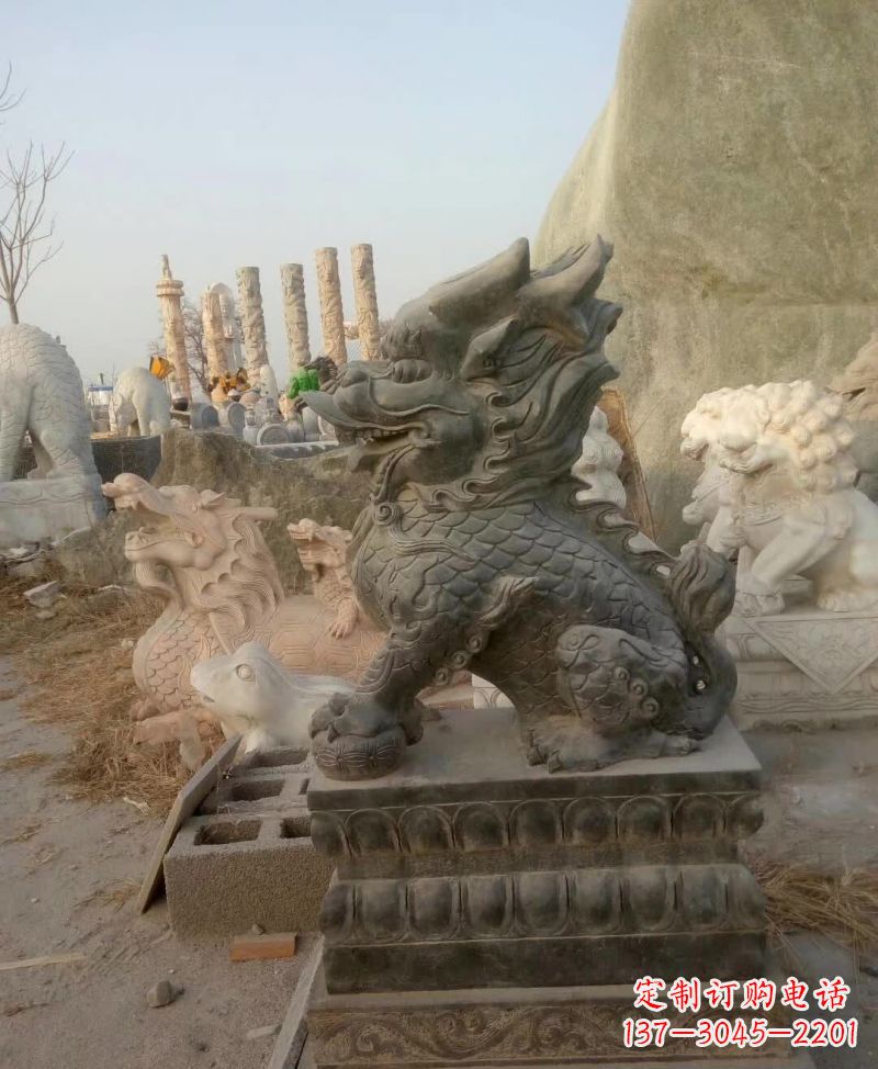 运城大理石麒麟雕塑1