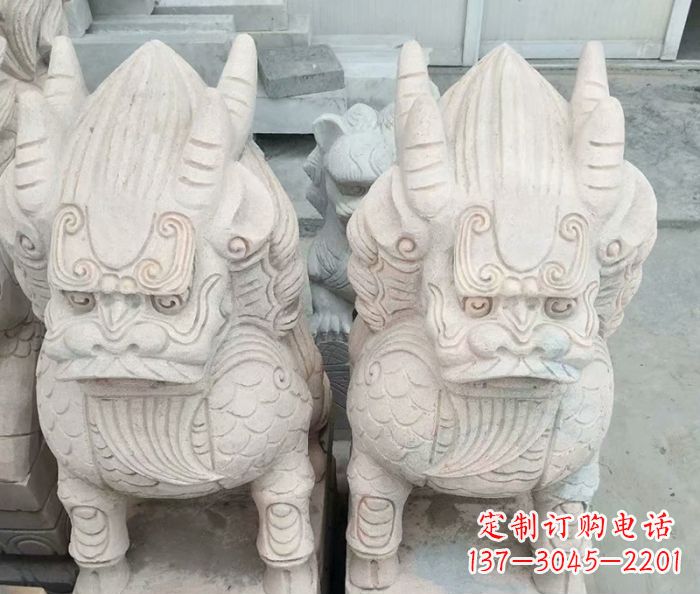 运城品质卓越的大理石麒麟古兽雕塑