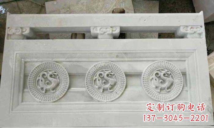 运城大理石青龙石浮雕走廊栏板