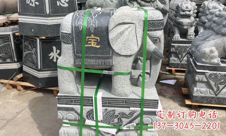 运城大理石如意大象门口镇宅石雕 (3)