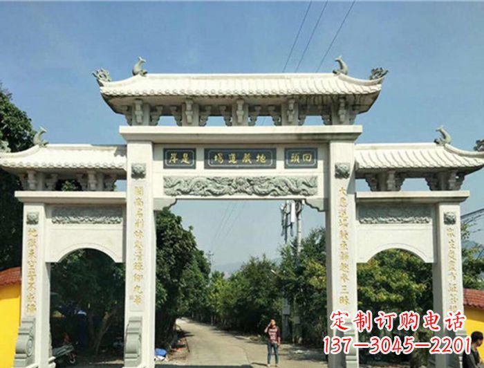 运城大理石三门石牌坊