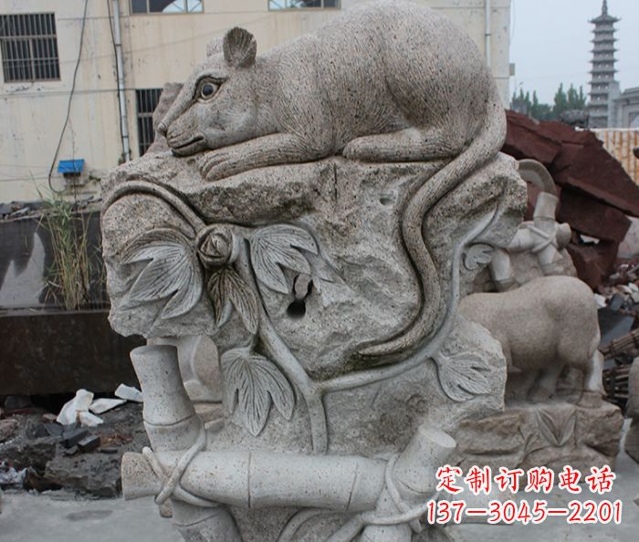 运城大理石生肖鼠石雕