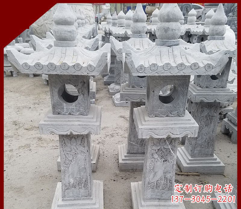 运城大理石石灯笼寺庙石雕 (2)