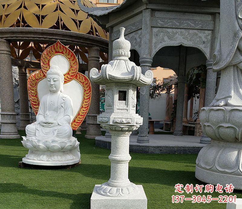 运城大理石石灯笼寺庙石雕