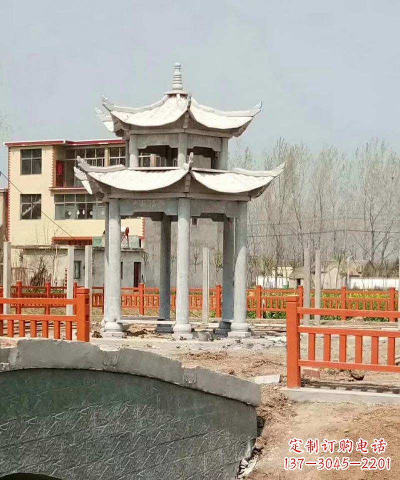运城大理石双层凉亭雕塑
