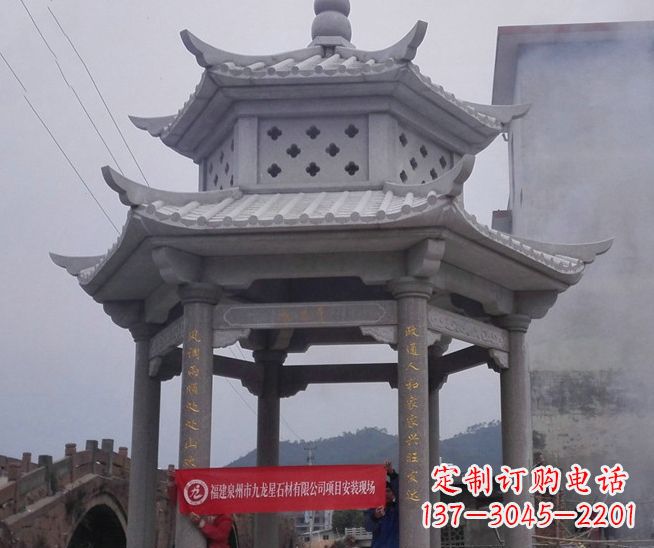 运城大理石双层石雕凉亭