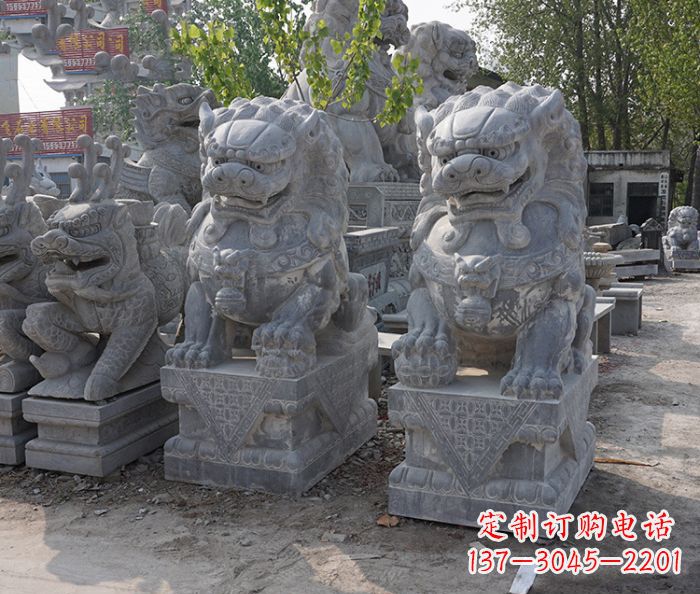 运城大理石寺庙石狮子 (3)