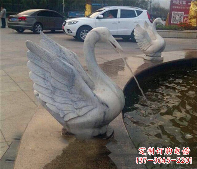 运城大理石天鹅喷泉石雕