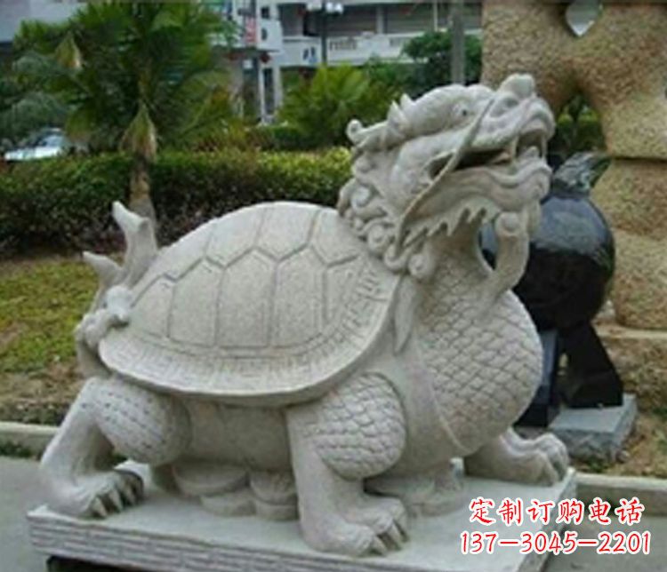 运城大理石铜钱龙龟小区石雕