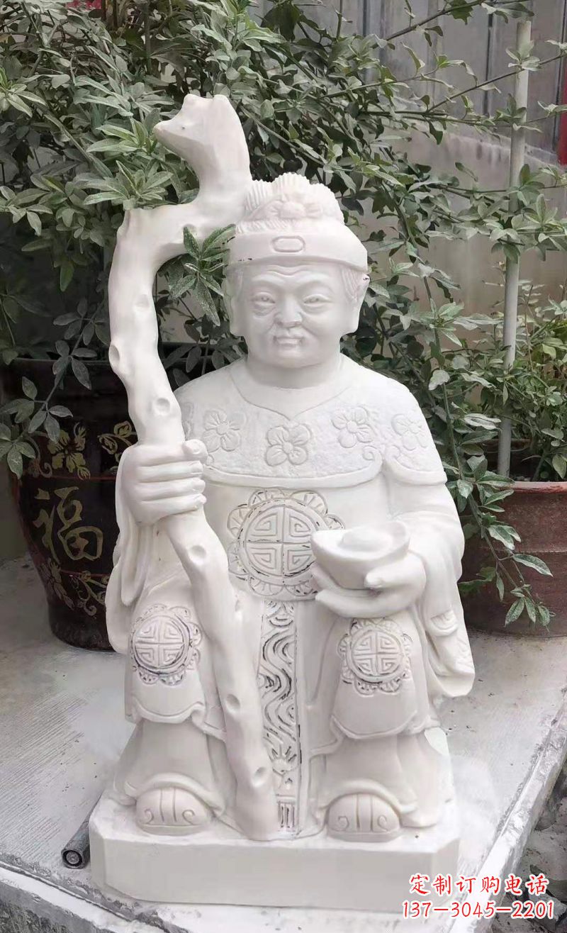 运城大理石土地公土地婆雕塑寺庙神像石雕