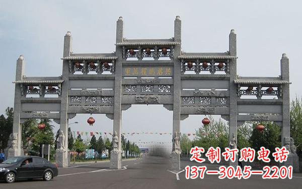 运城大理石五门牌坊雕塑